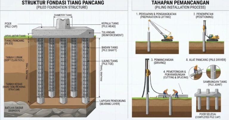 Cara Menghitung RAB Fondasi Tiang Pancang Komponen Biaya dan Tips Efisiensi