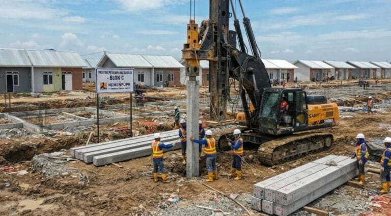 Tiang Pancang untuk Perumahan Subsidi
